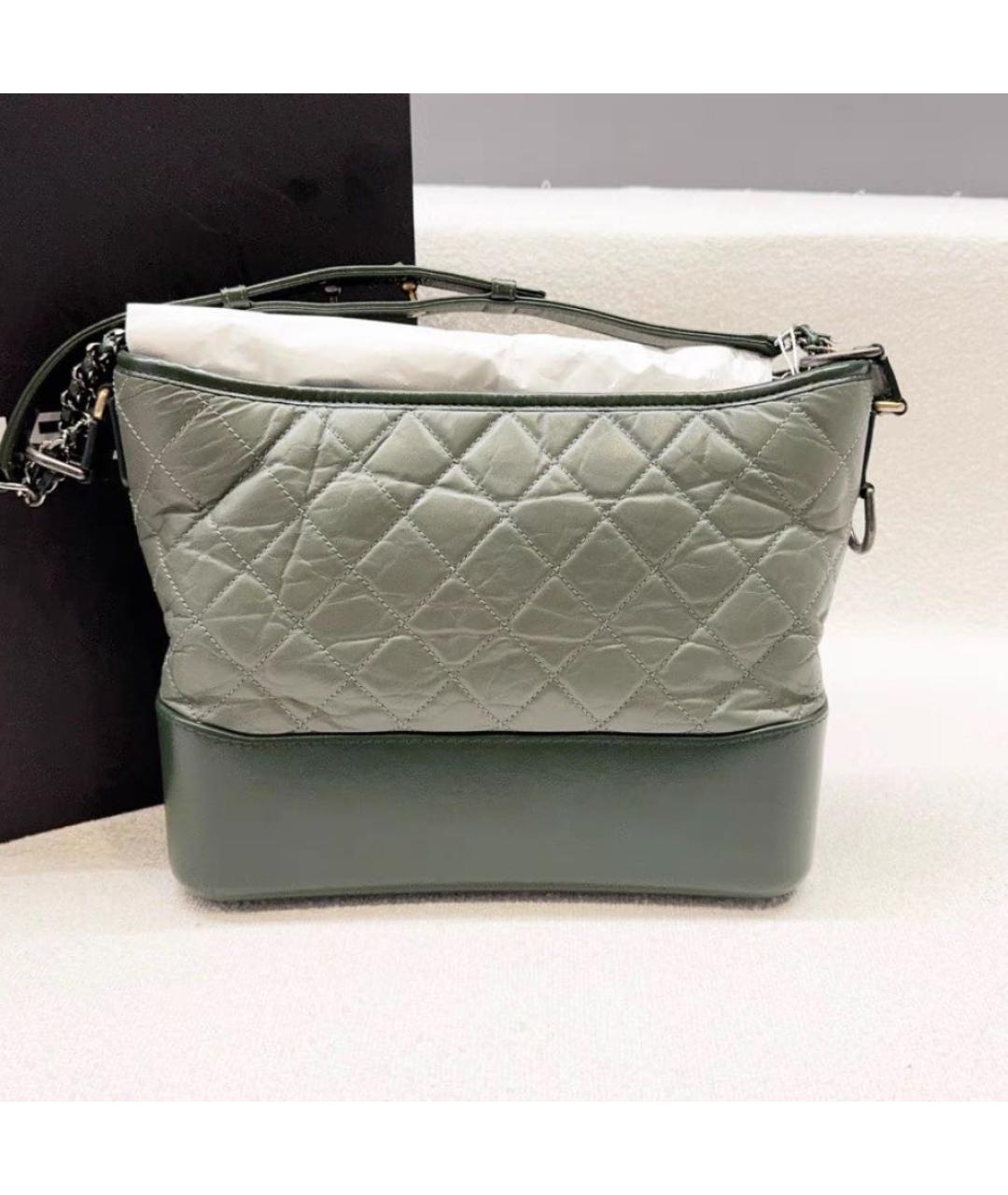 CHANEL Хаки кожаная сумка через плечо, фото 3