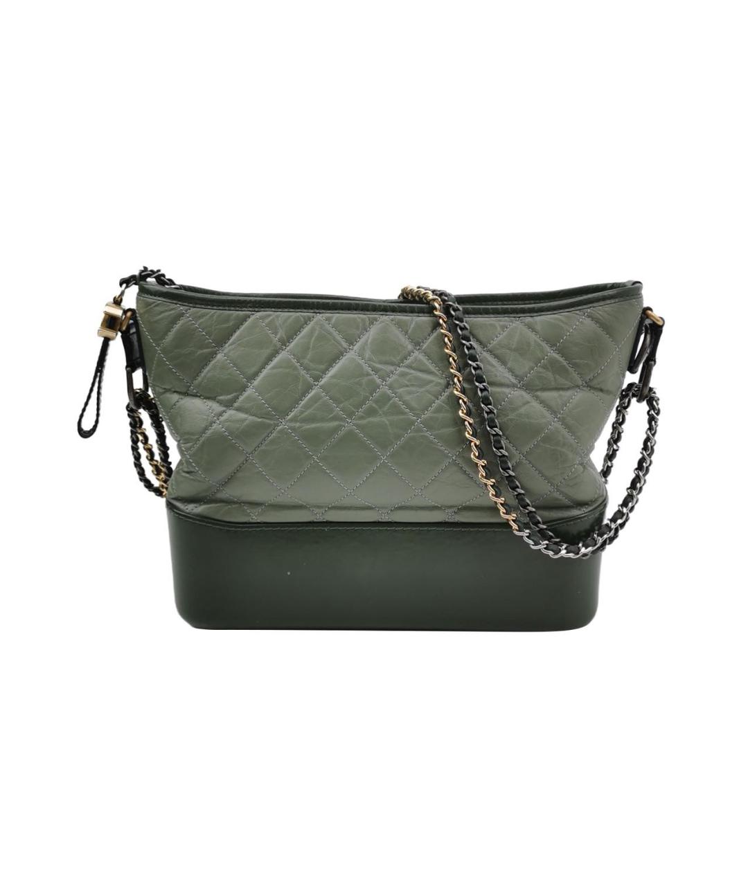 CHANEL Хаки кожаная сумка через плечо, фото 1