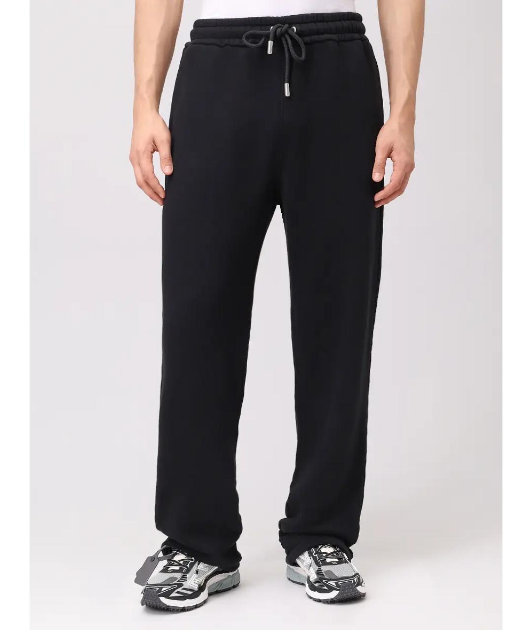 OFF-WHITE Черные хлопковые повседневные брюки, фото 4