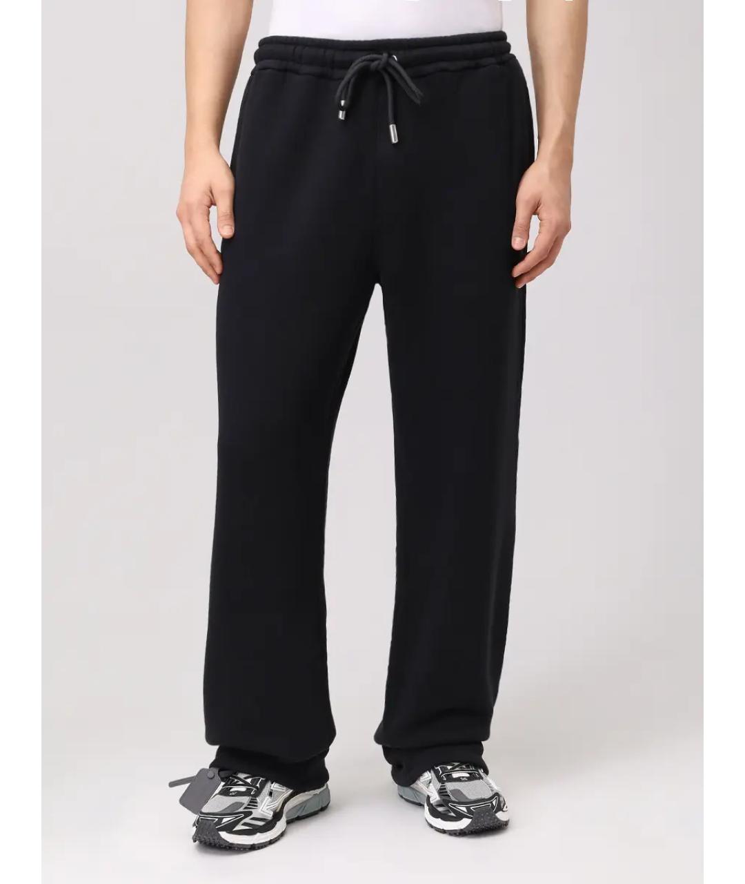 OFF-WHITE Черные хлопковые повседневные брюки, фото 4