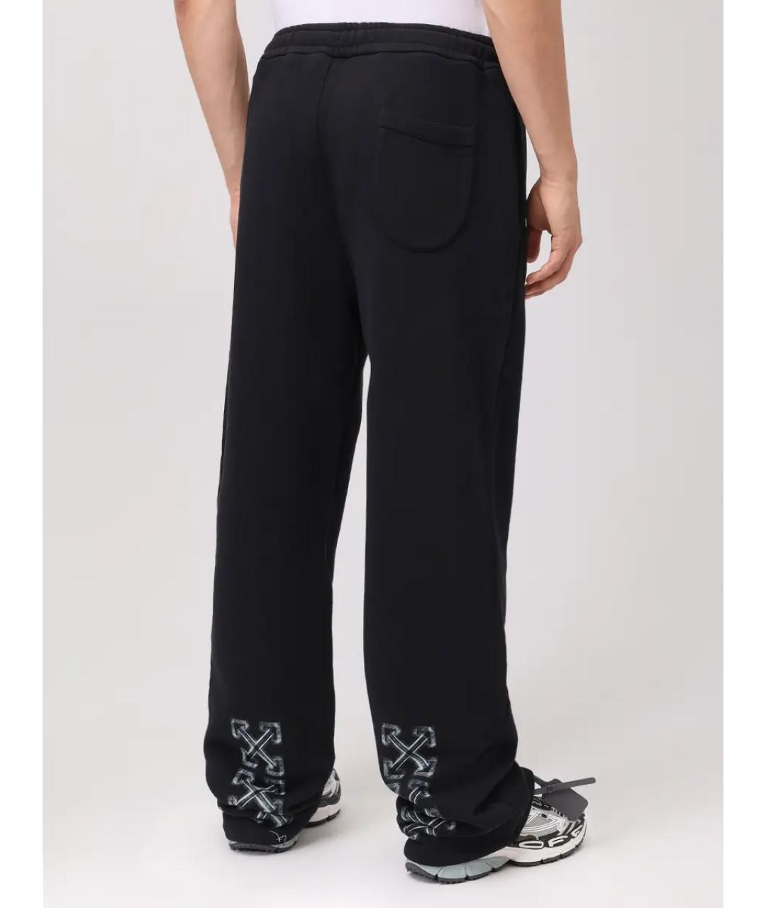 OFF-WHITE Черные хлопковые повседневные брюки, фото 3