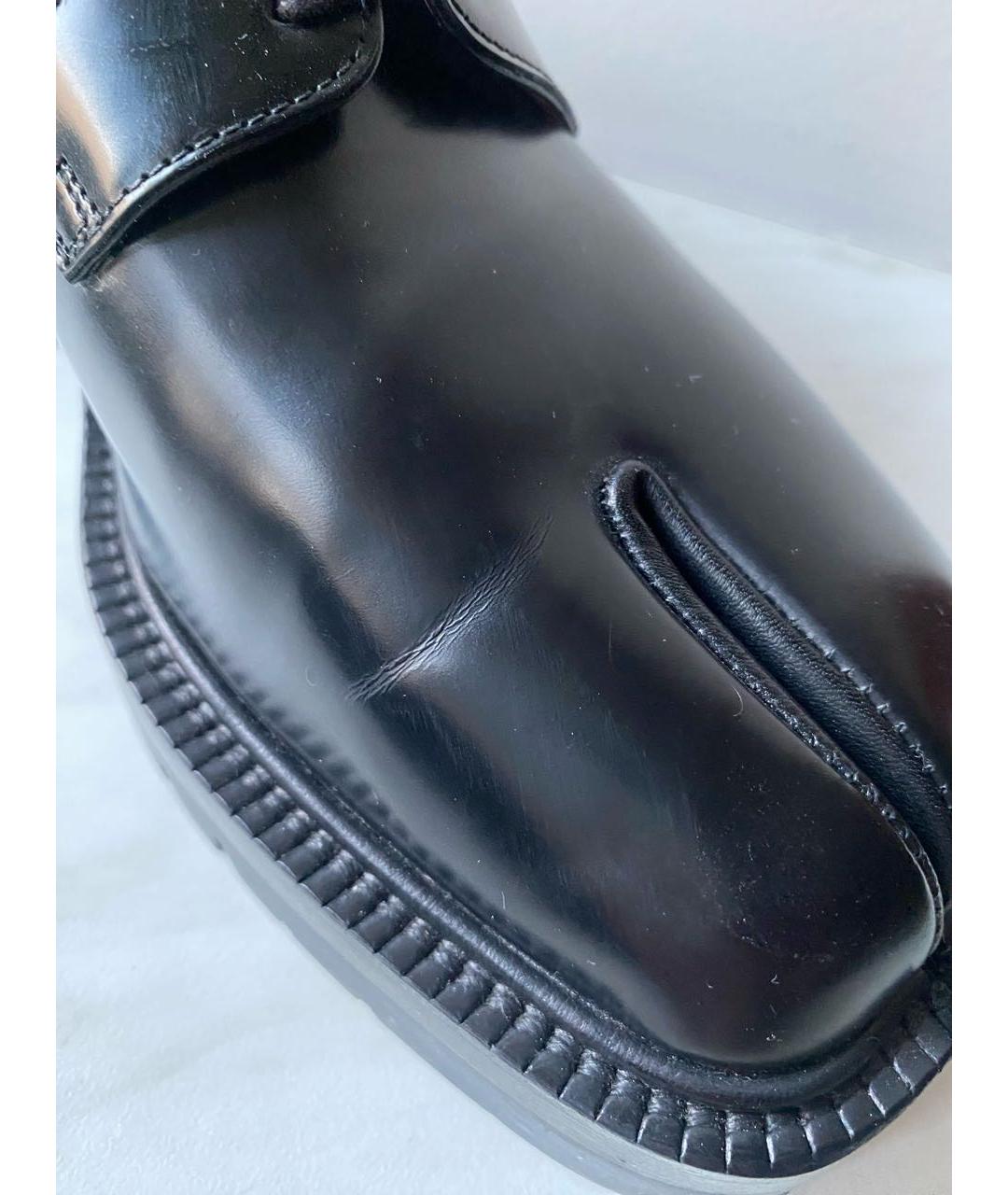 MAISON MARGIELA Черные кожаные брогги и оксфорды, фото 4