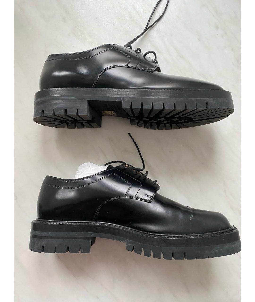 MAISON MARGIELA Черные кожаные брогги и оксфорды, фото 3