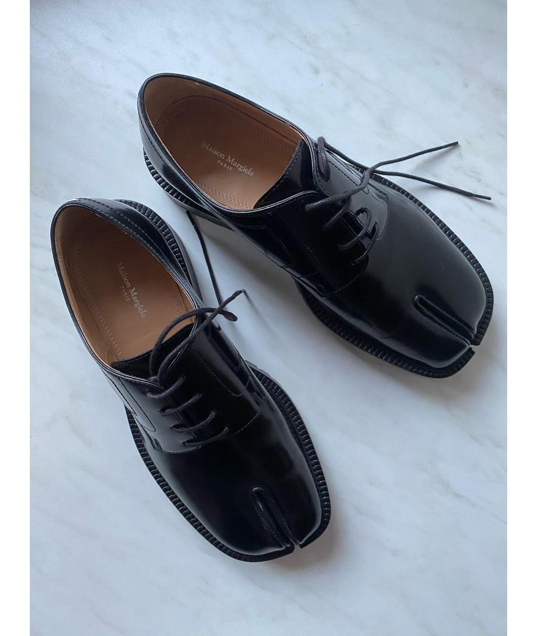 MAISON MARGIELA Черные кожаные брогги и оксфорды, фото 2