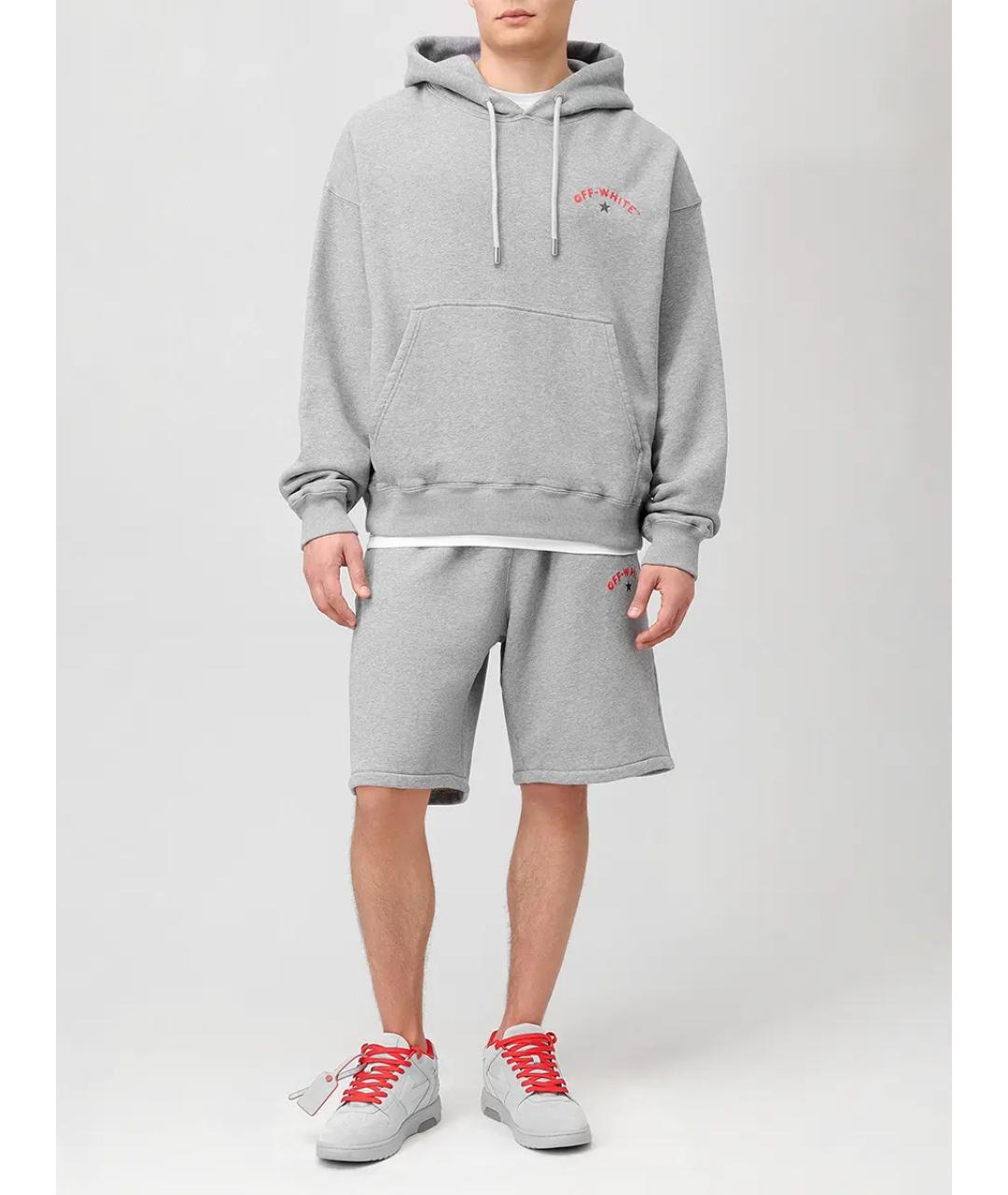 OFF-WHITE Серые хлопковые шорты, фото 2