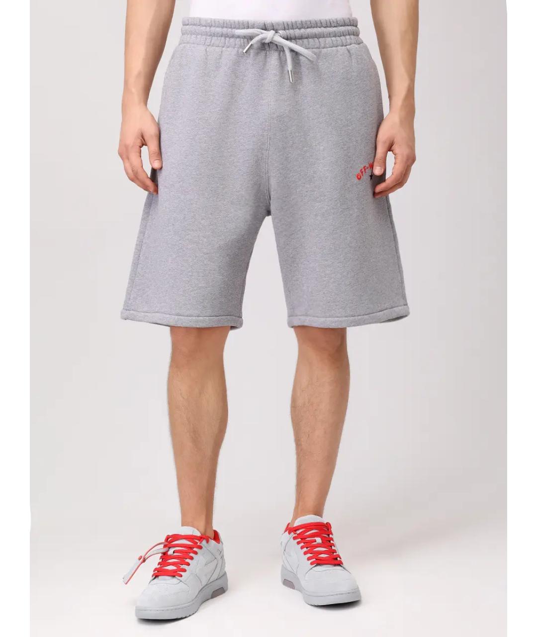 OFF-WHITE Серые хлопковые шорты, фото 4