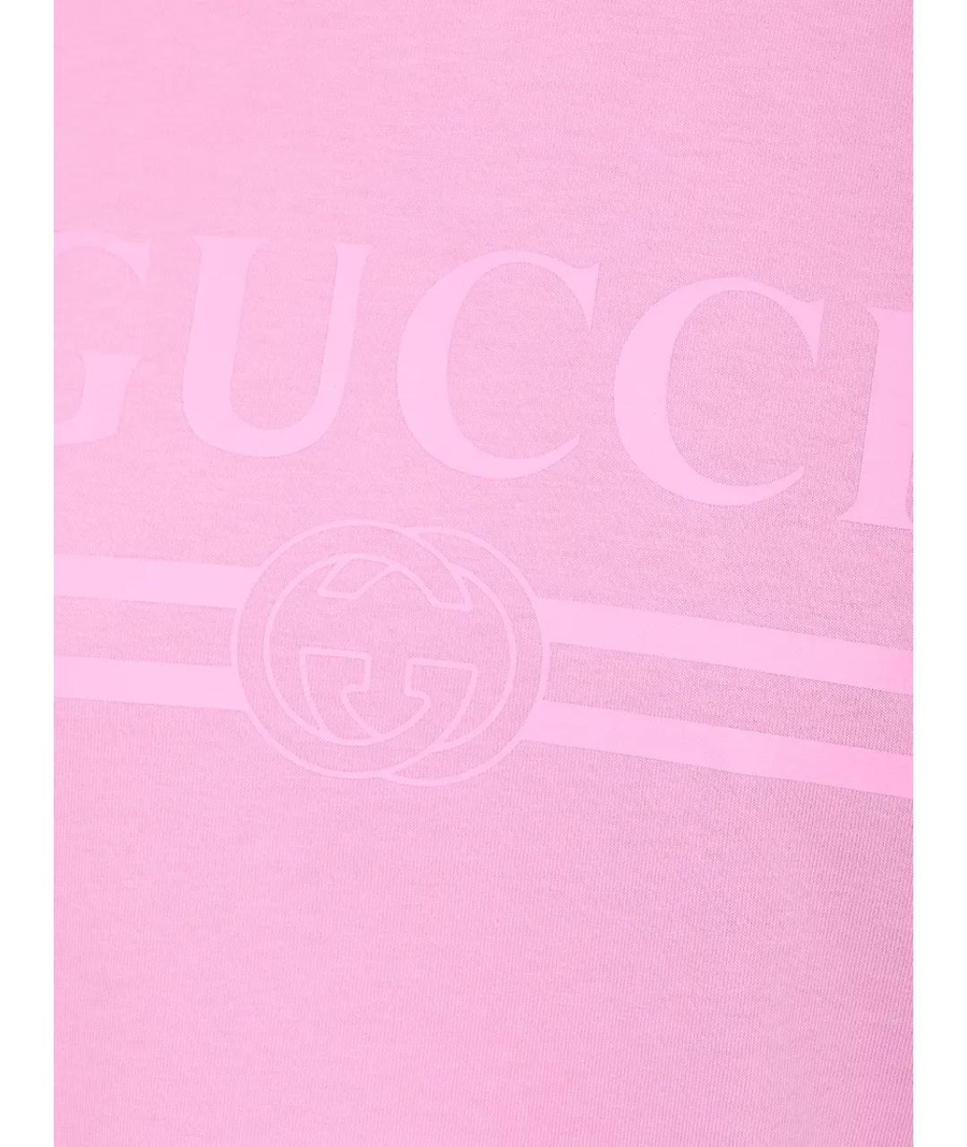 GUCCI Розовая хлопковая футболка, фото 6