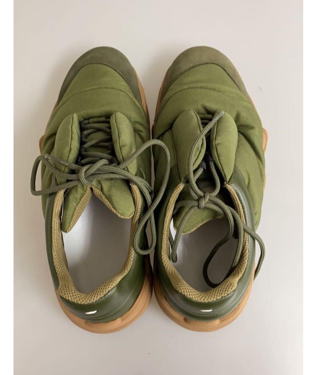 MAISON MARGIELA Зеленые кожаные низкие кроссовки / кеды, фото 3