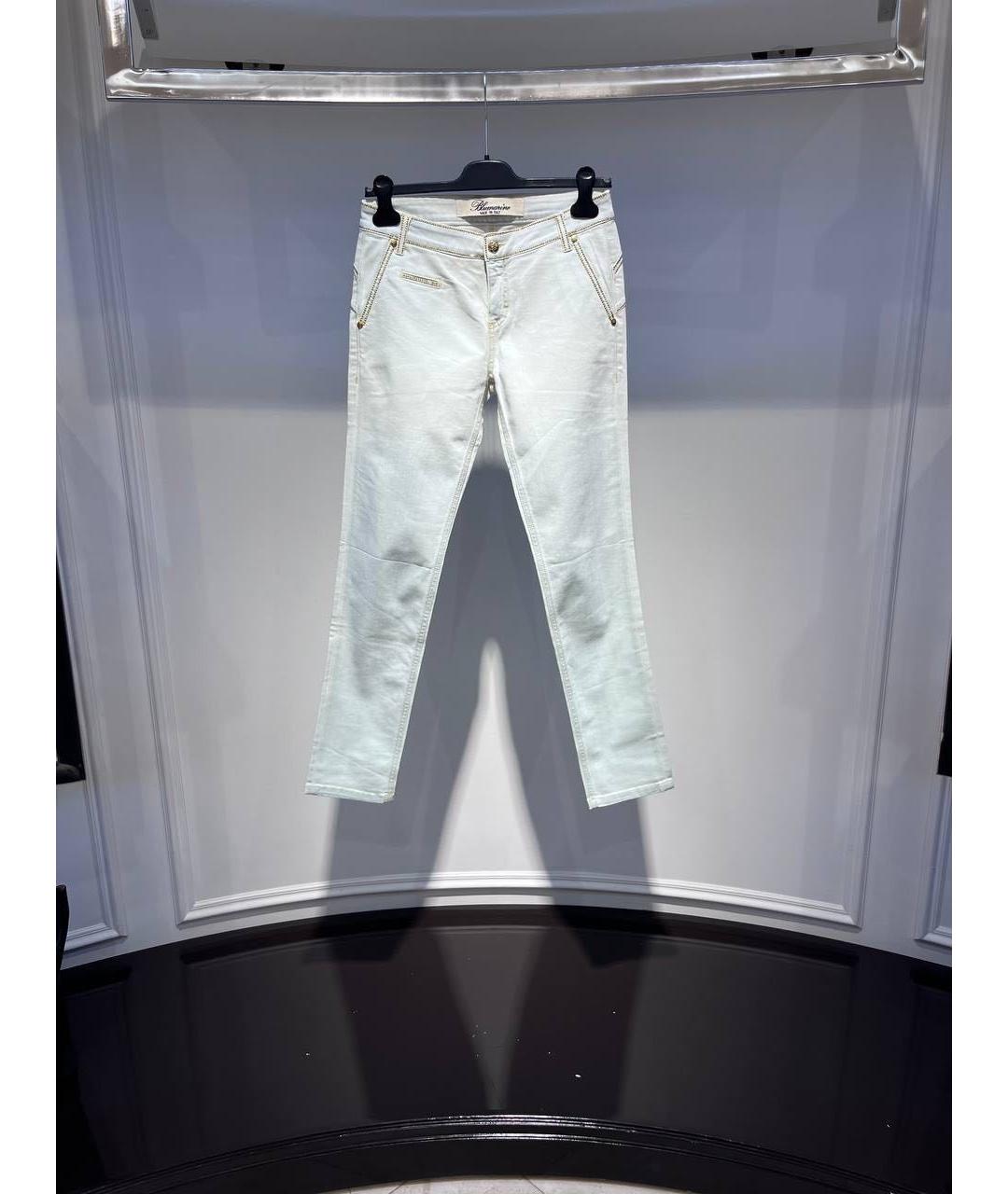 BLUMARINE Голубые хлопковые джинсы слим, фото 3