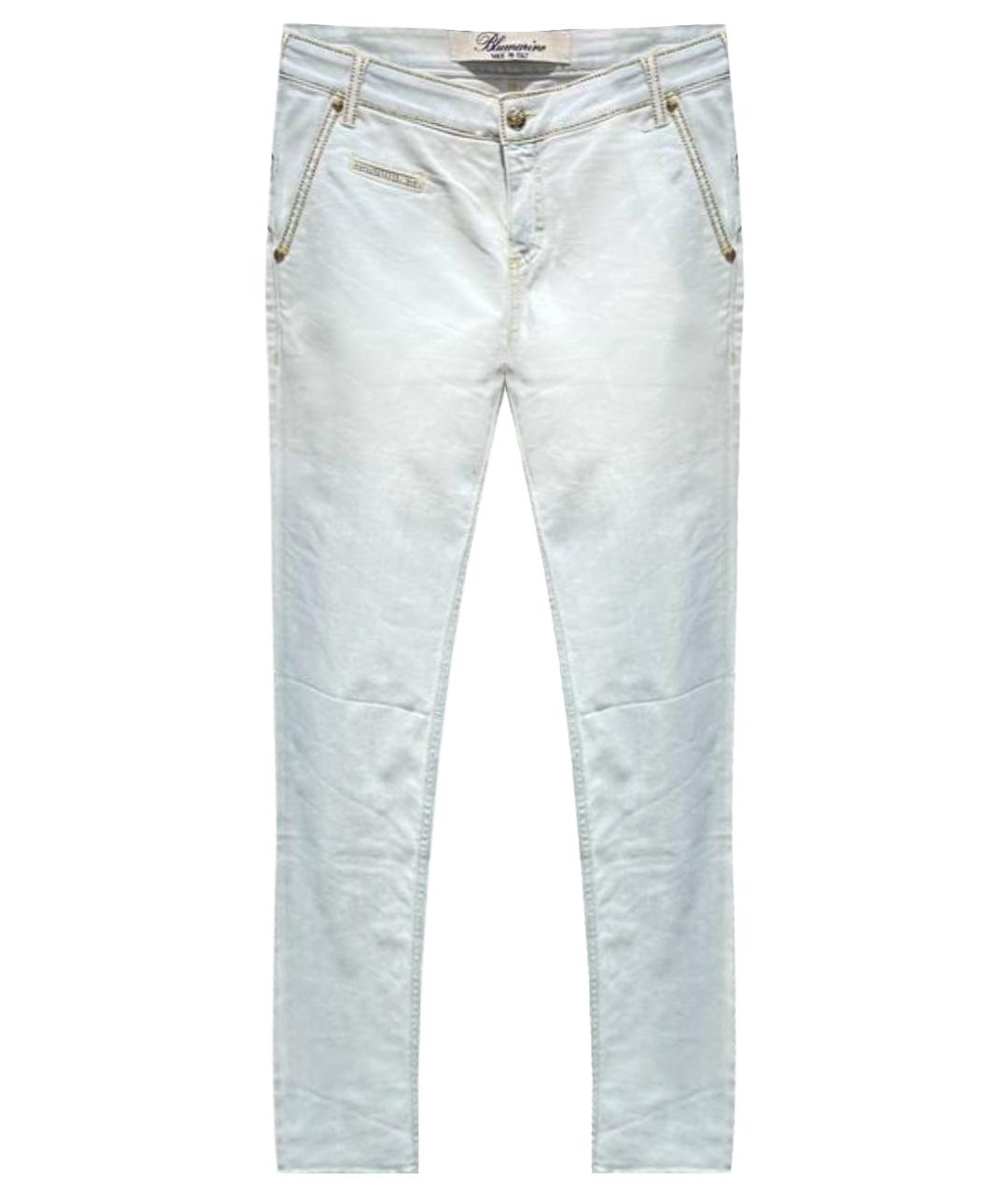 BLUMARINE Голубые хлопковые джинсы слим, фото 1