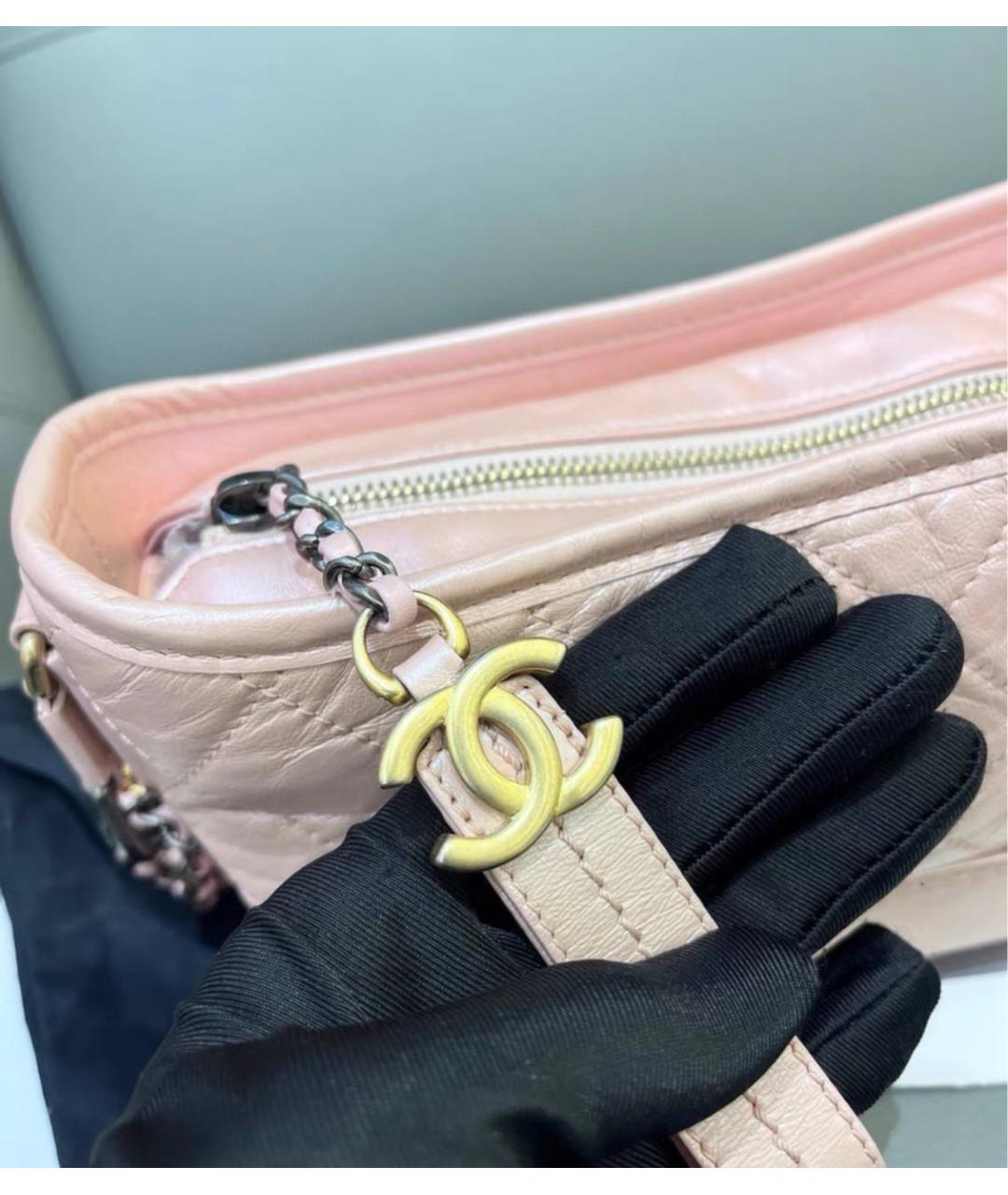 CHANEL Розовая кожаная сумка через плечо, фото 3