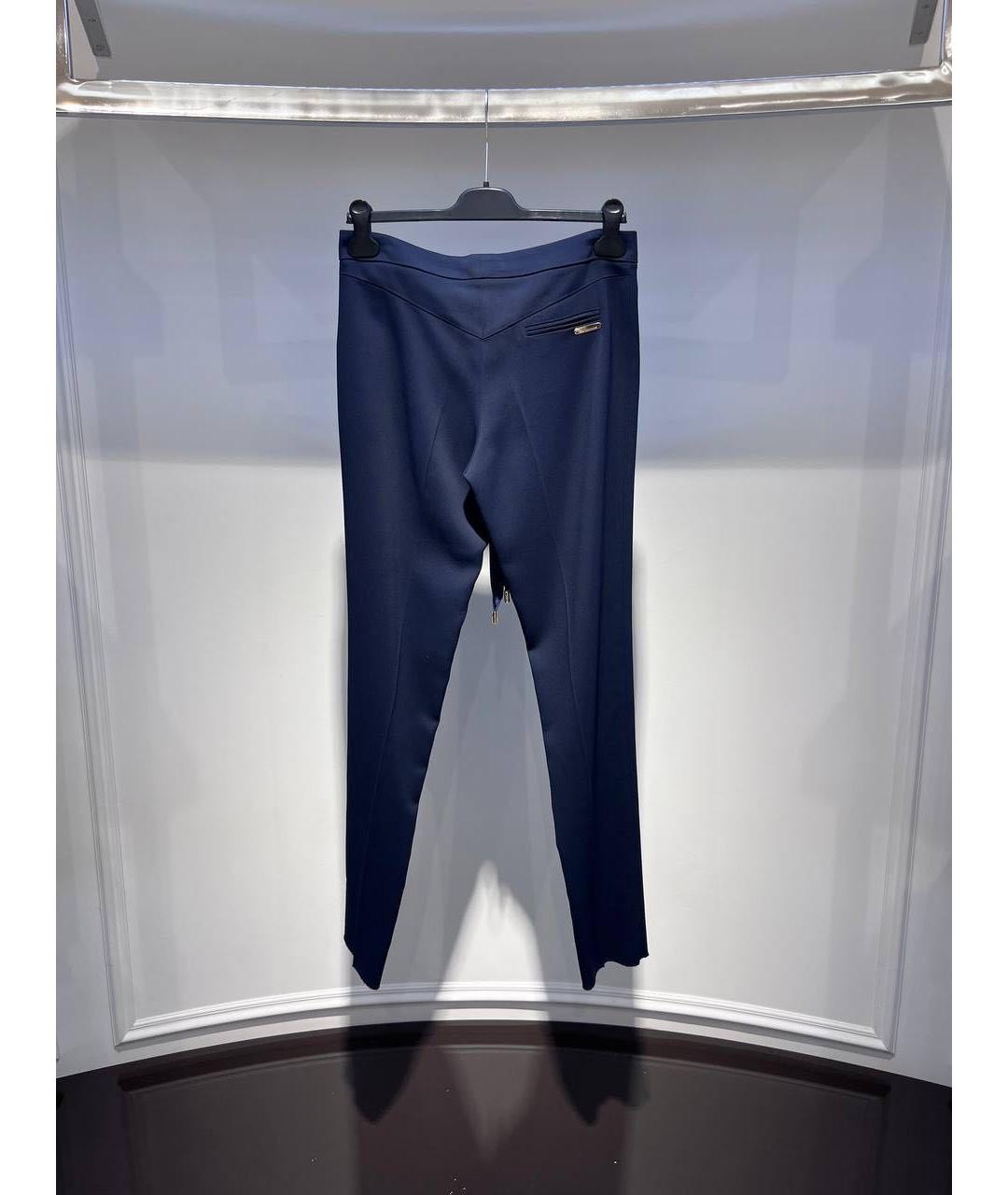 BLUMARINE Темно-синие прямые брюки, фото 2