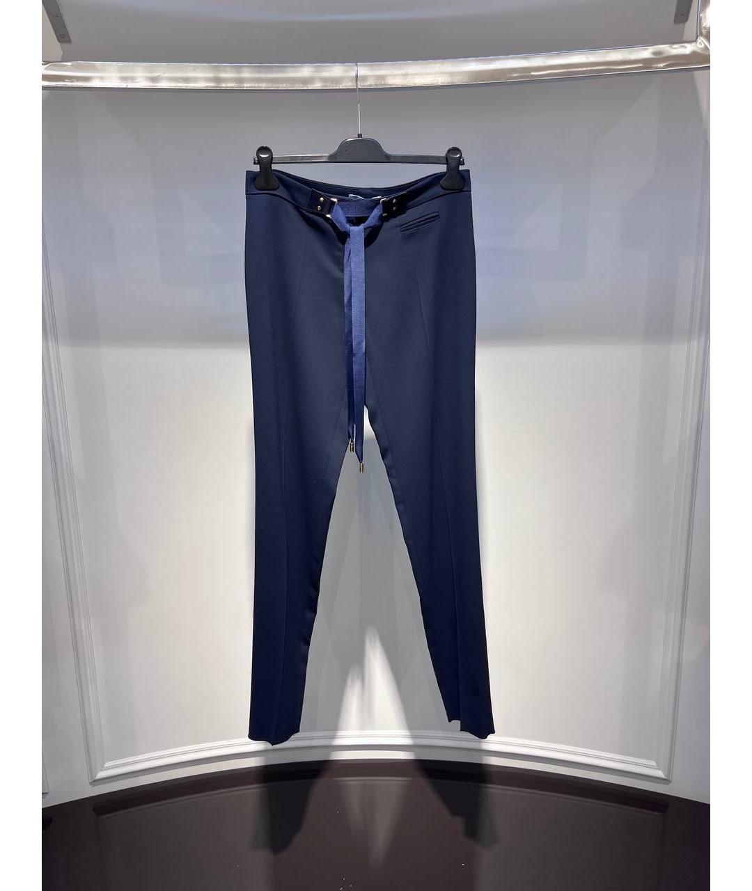 BLUMARINE Темно-синие прямые брюки, фото 3