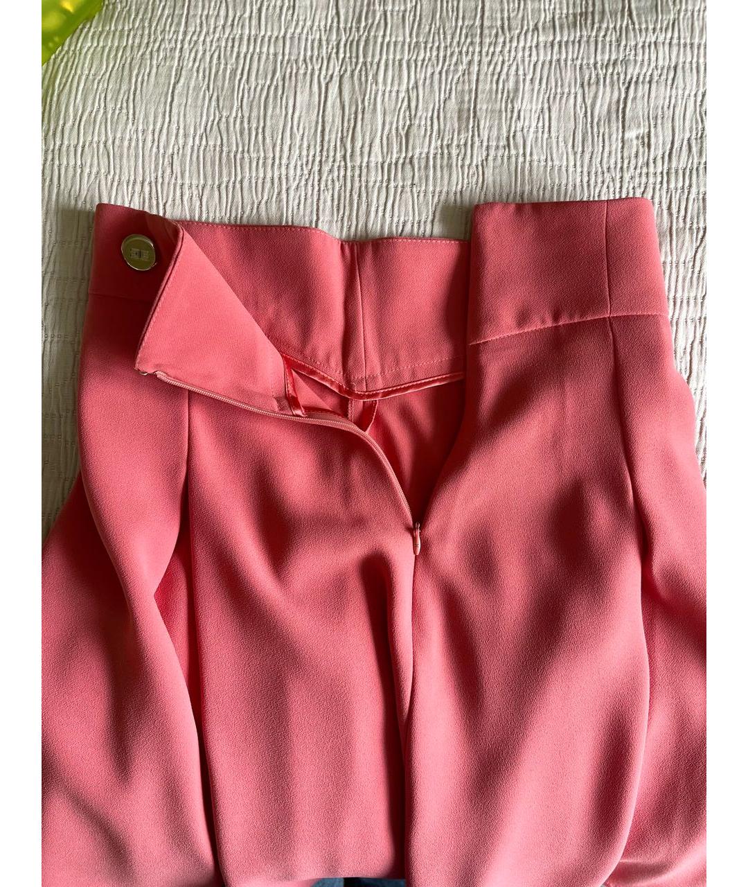 ELISABETTA FRANCHI Коралловая полиэстеровая юбка мини, фото 5