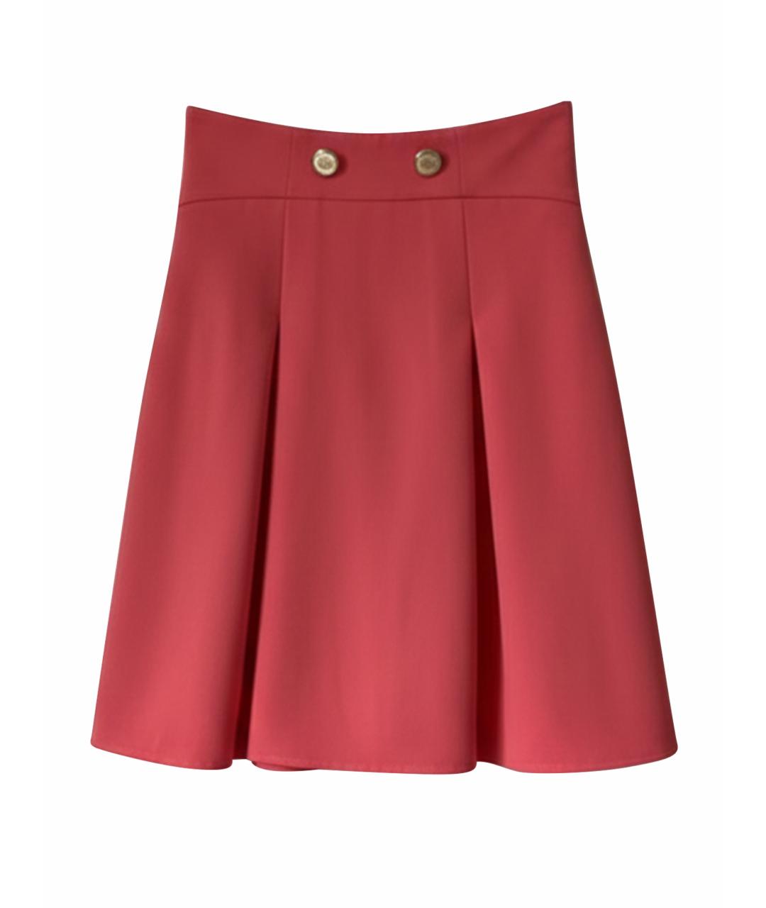ELISABETTA FRANCHI Коралловая полиэстеровая юбка мини, фото 1