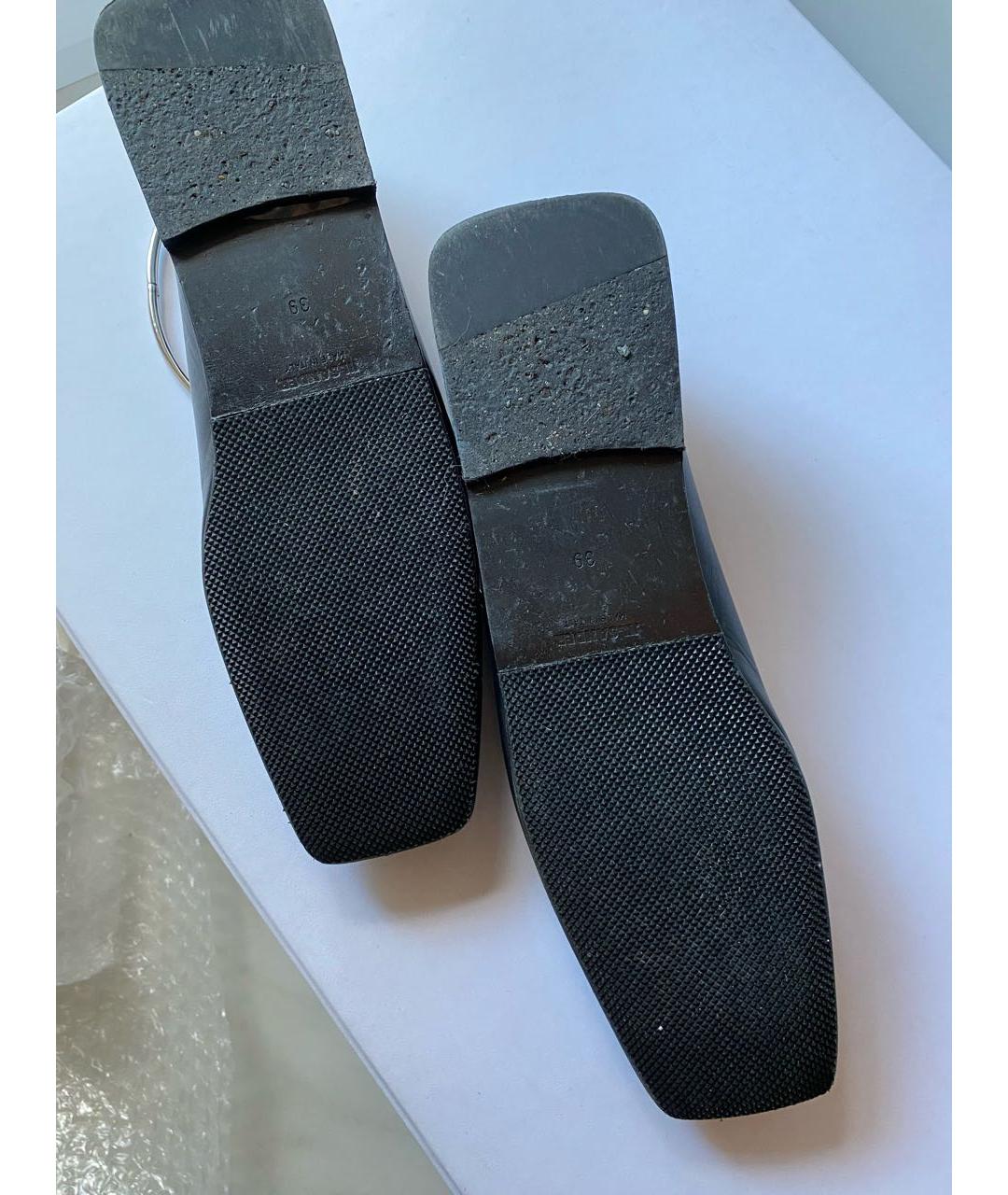 JIL SANDER Черные кожаные балетки, фото 4