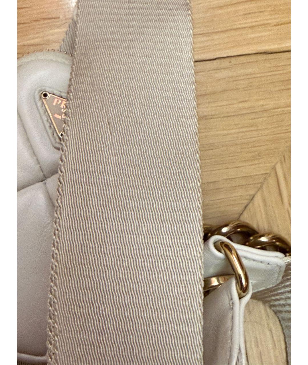 PRADA Белая кожаная сумка через плечо, фото 6