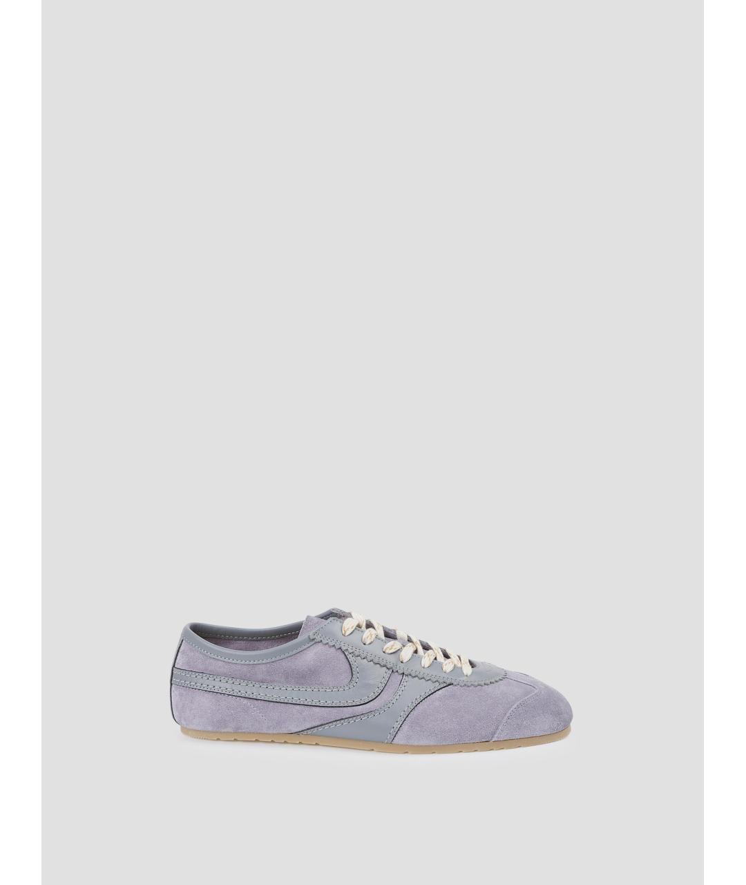 DRIES VAN NOTEN Синие кожаные низкие кроссовки / кеды, фото 4