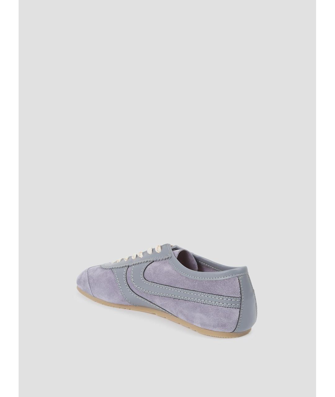 DRIES VAN NOTEN Синие кожаные низкие кроссовки / кеды, фото 3