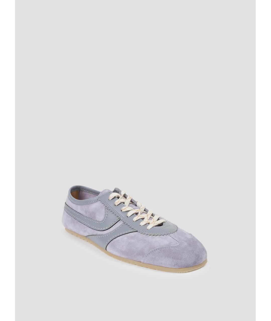 DRIES VAN NOTEN Синие кожаные низкие кроссовки / кеды, фото 2