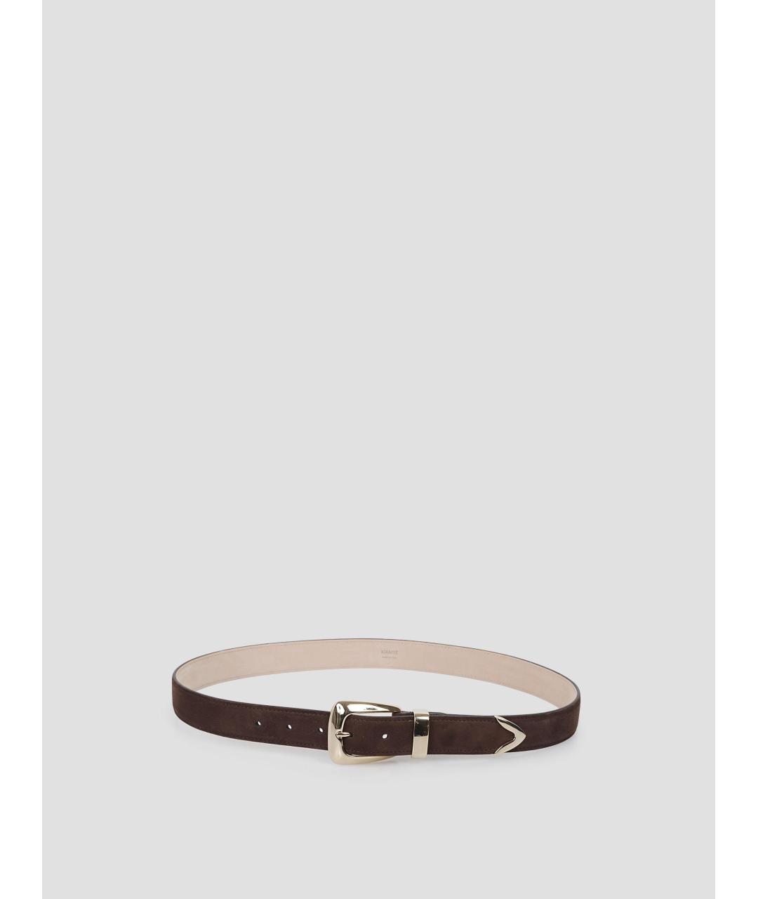 KHAITE Коричневый замшевый ремень, фото 2