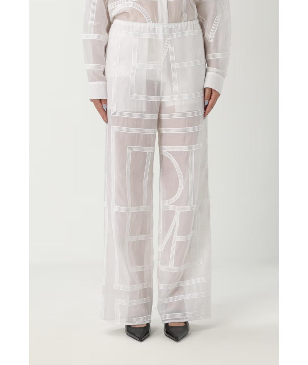 TOTEME Белые хлопковые прямые брюки, фото 4