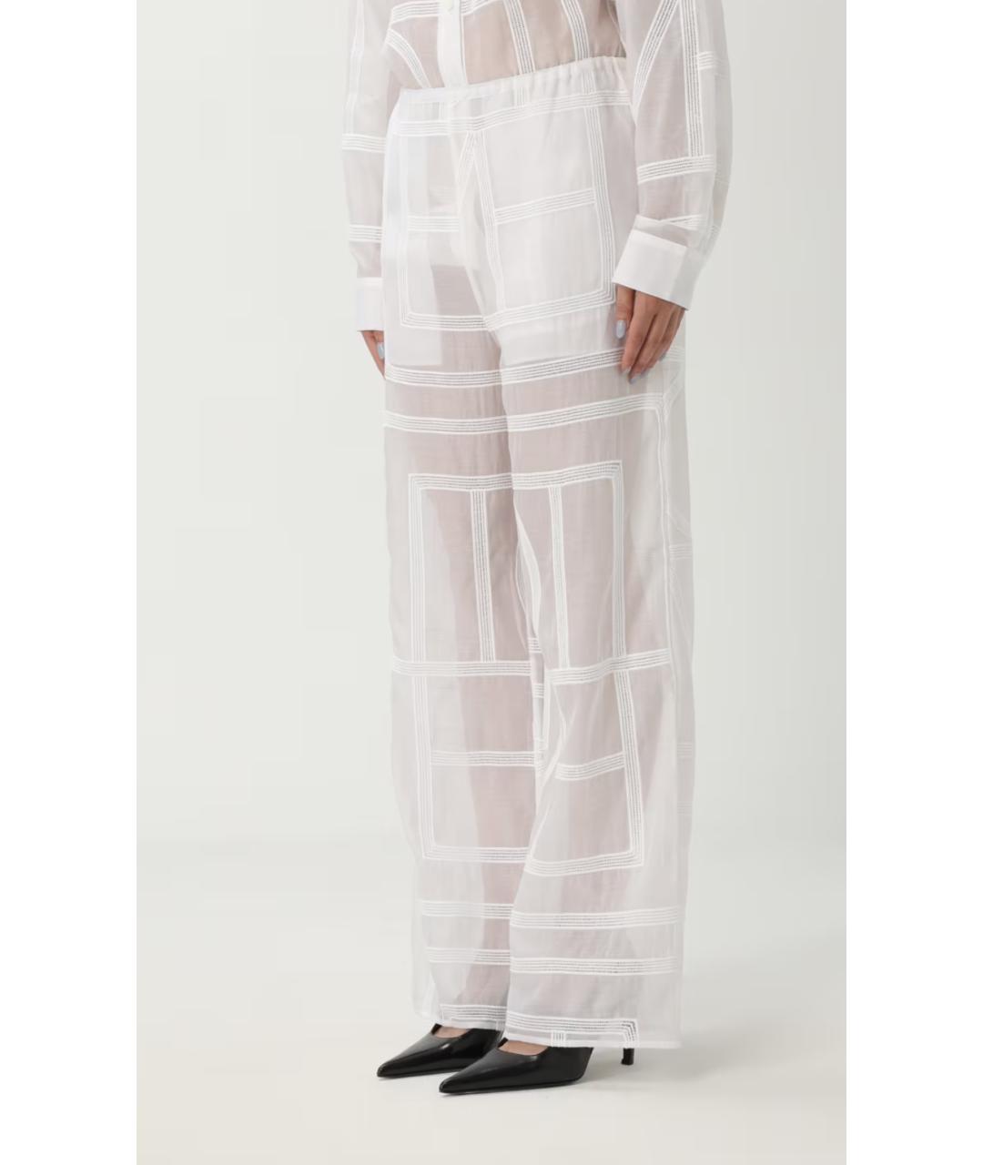 TOTEME Белые хлопковые прямые брюки, фото 5