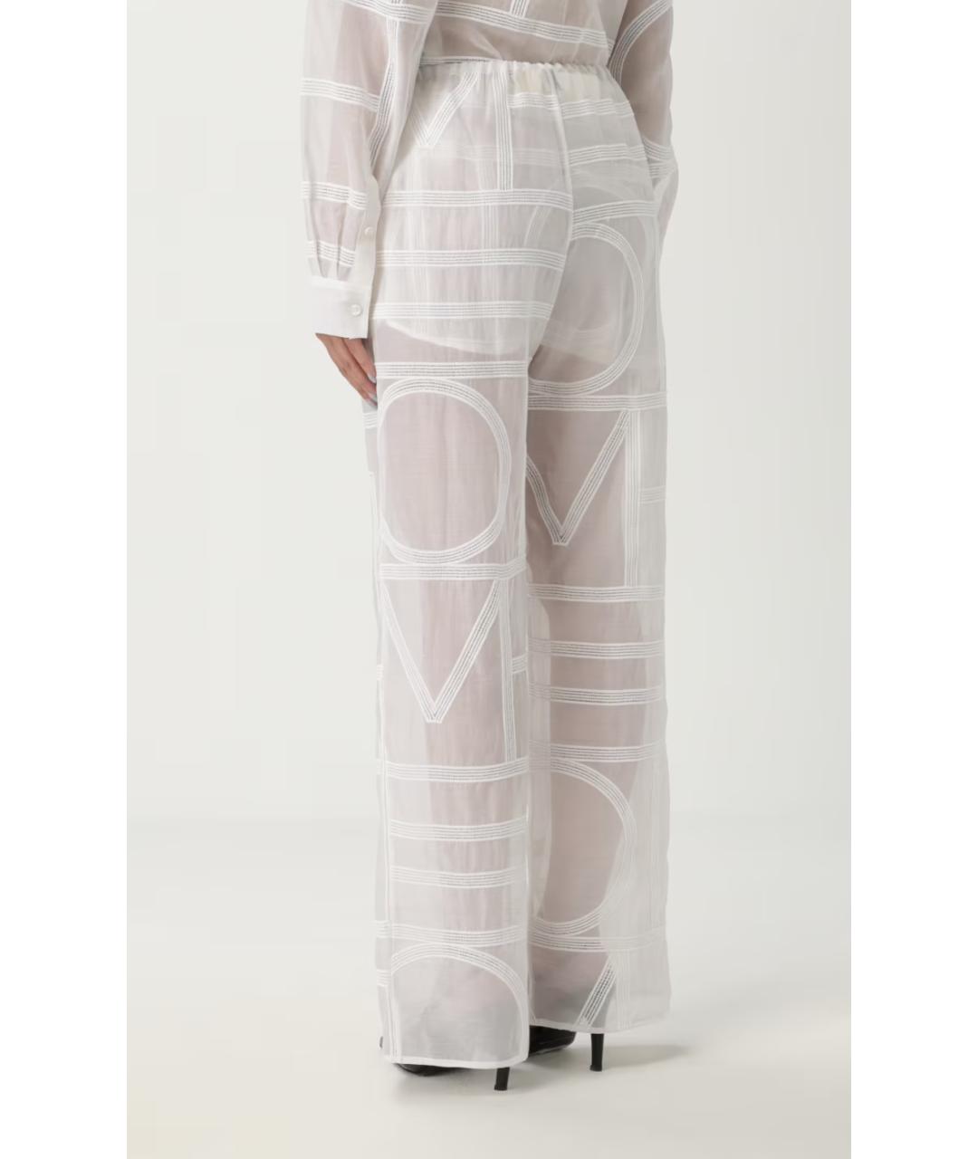 TOTEME Белые хлопковые прямые брюки, фото 6