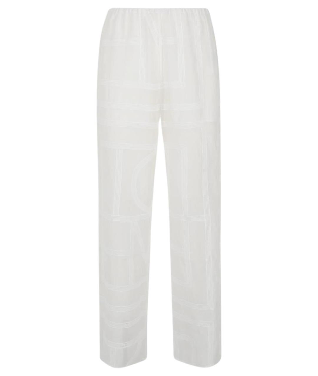 TOTEME Белые хлопковые прямые брюки, фото 1