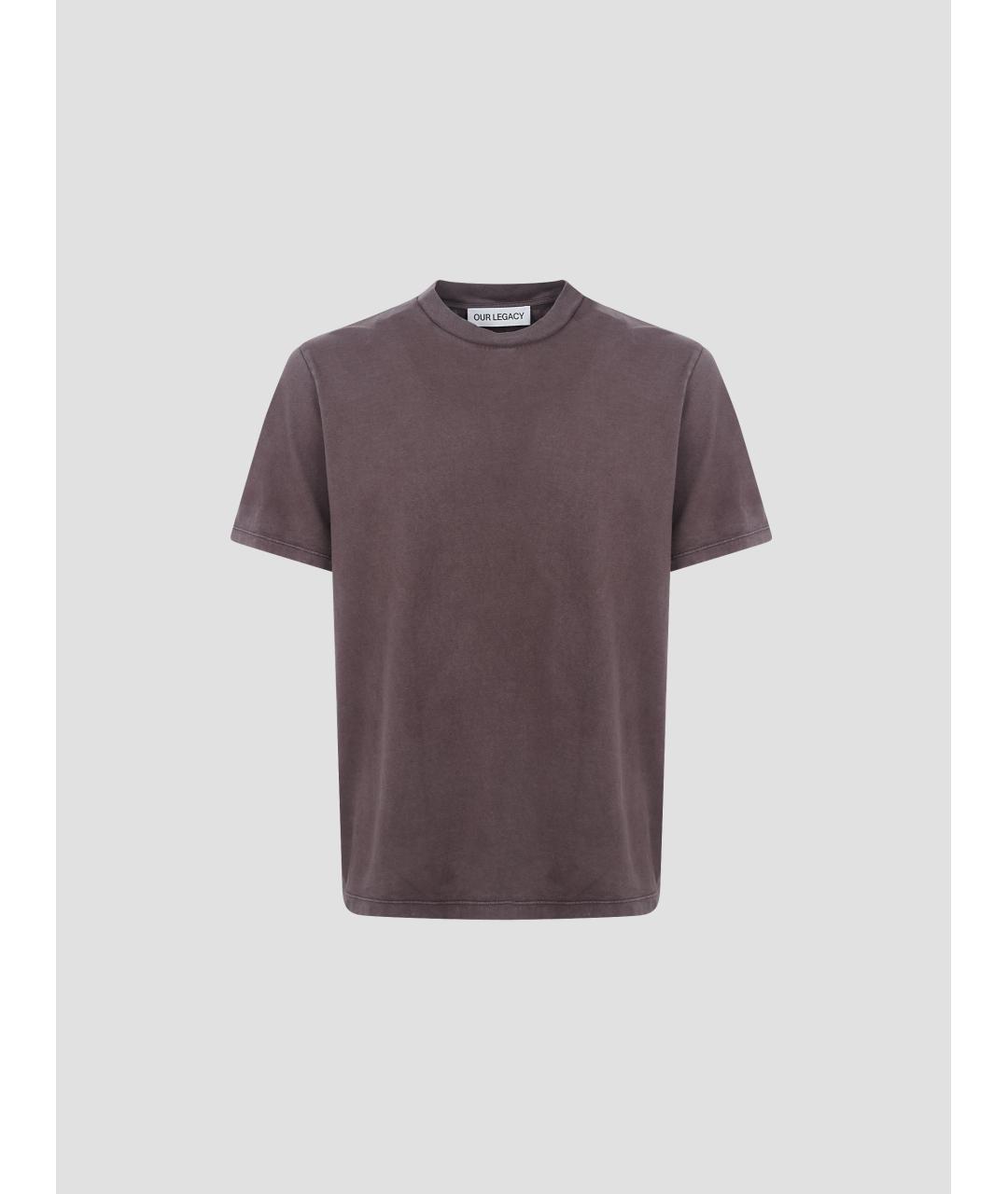 OUR LEGACY Коричневая хлопковая футболка, фото 4