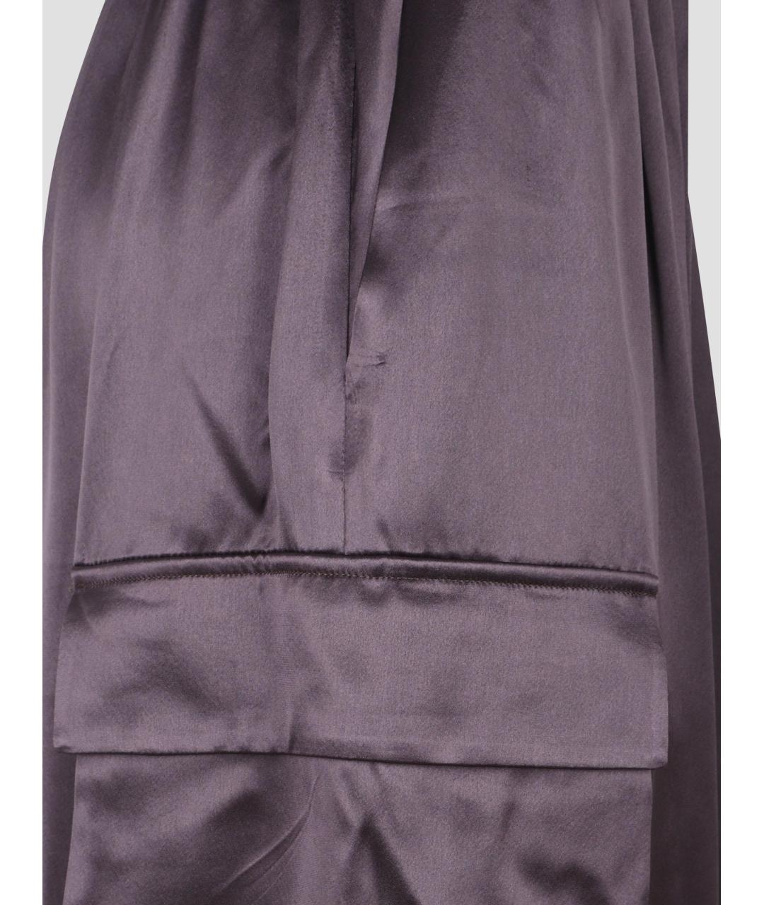 THE FRANKIE SHOP Коричневые ацетатные прямые брюки, фото 3