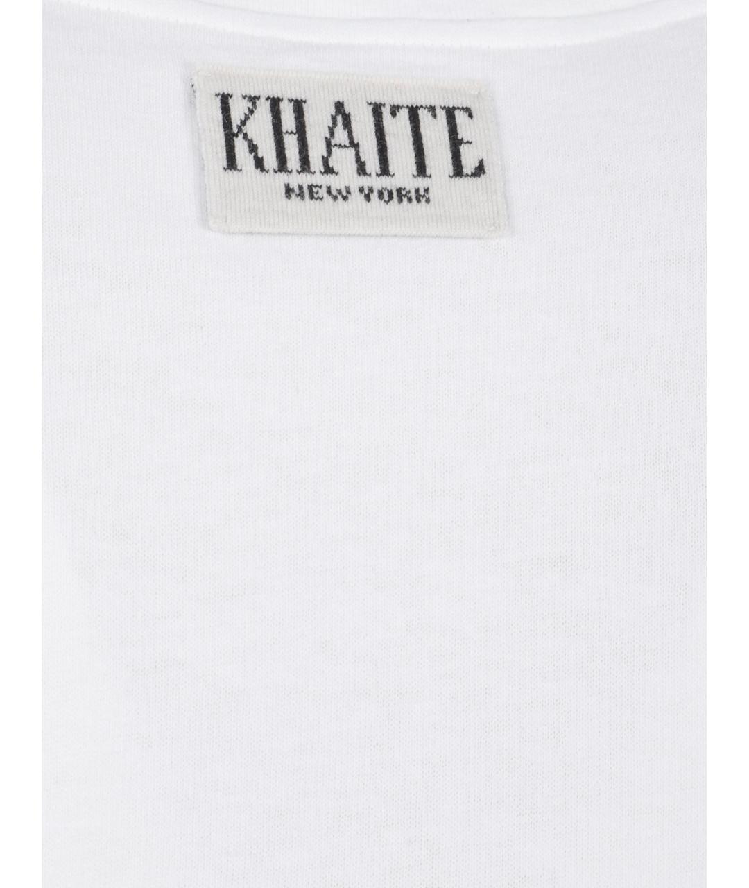 KHAITE Белая хлопковая футболка, фото 3