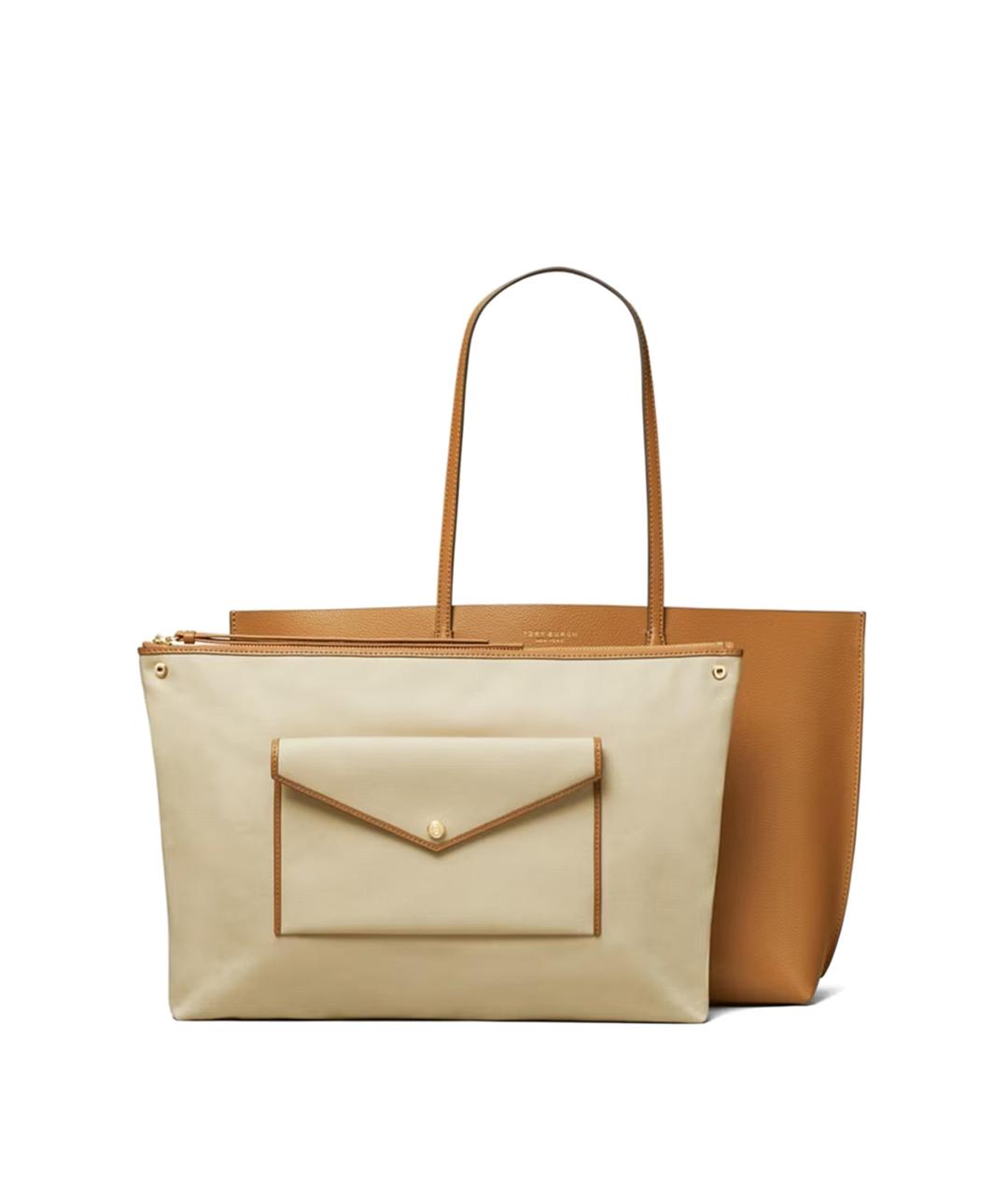 TORY BURCH Коричневая кожаная сумка тоут, фото 2