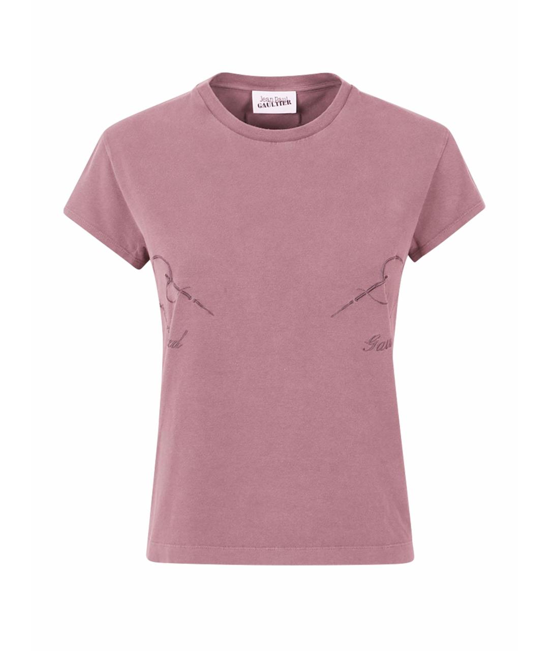 JEAN PAUL GAULTIER Розовая хлопковая футболка, фото 1