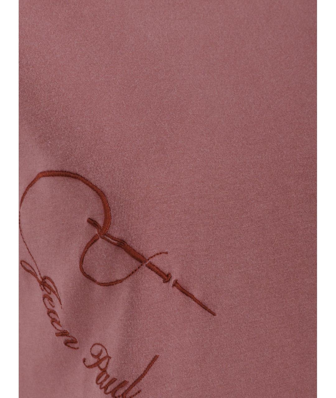 JEAN PAUL GAULTIER Розовая хлопковая футболка, фото 3