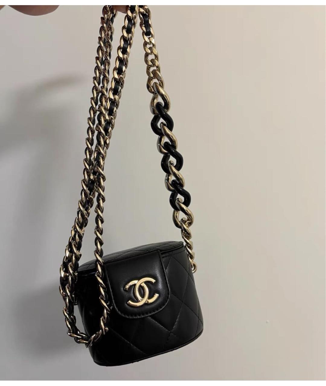 CHANEL Черная кожаная сумка через плечо, фото 2