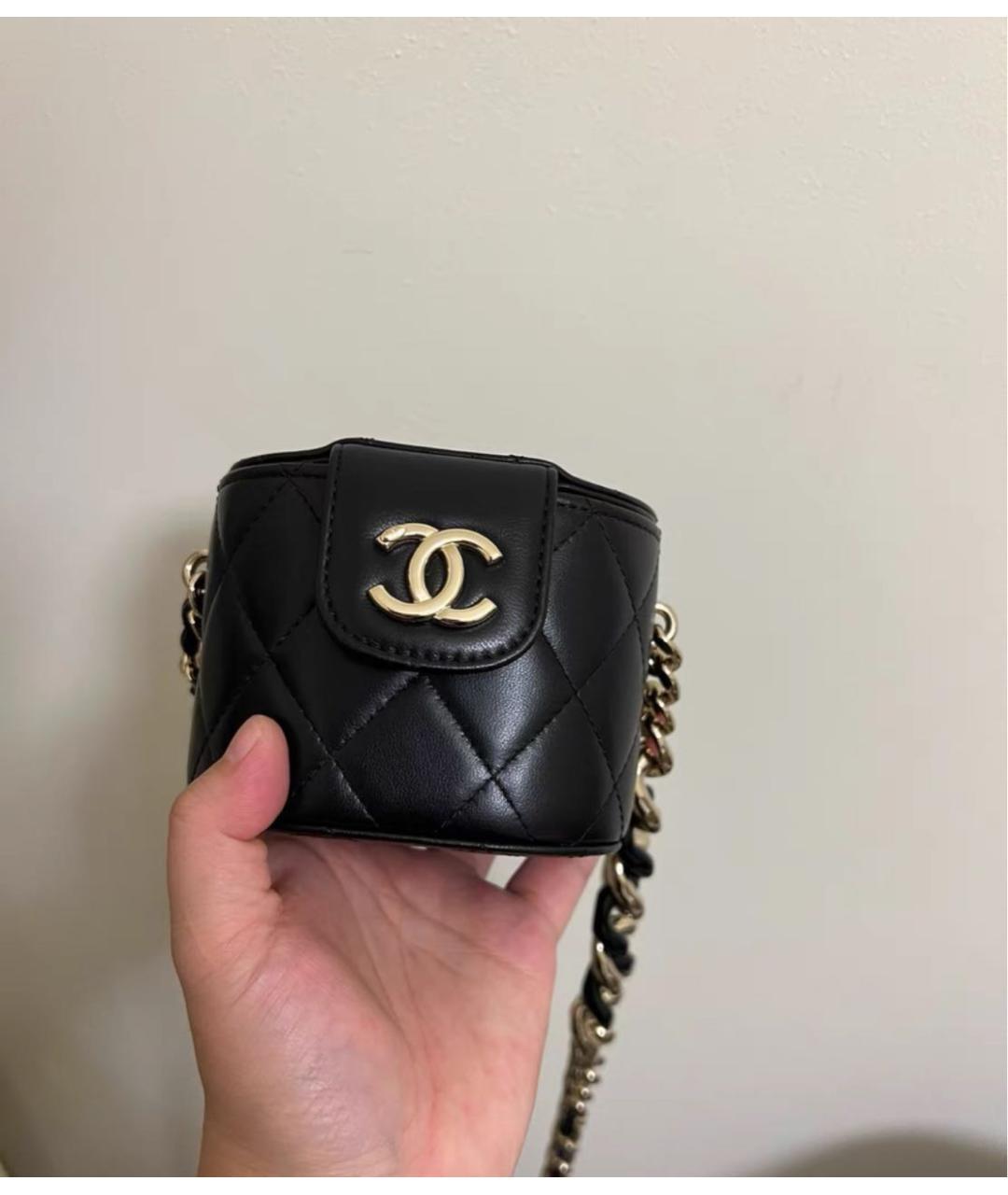 CHANEL Черная кожаная сумка через плечо, фото 3