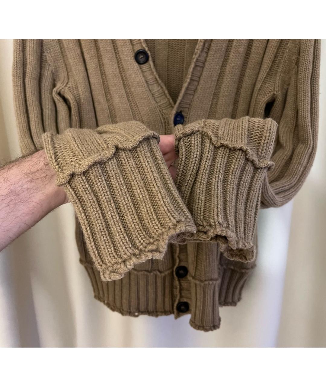 DOLCE&GABBANA Коричневый шерстяной кардиган, фото 4