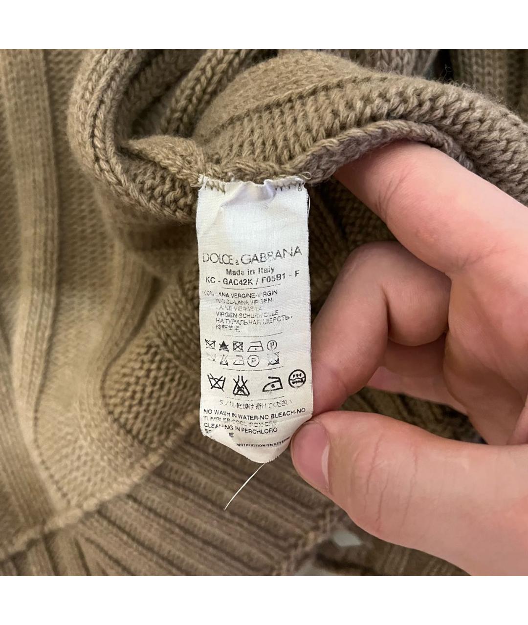 DOLCE&GABBANA Коричневый шерстяной кардиган, фото 8