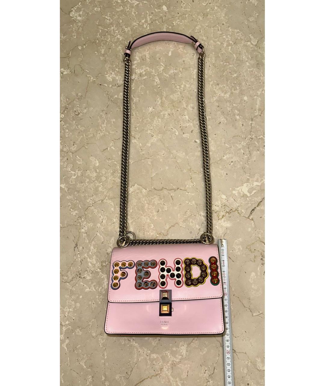 FENDI Розовая кожаная сумка через плечо, фото 7