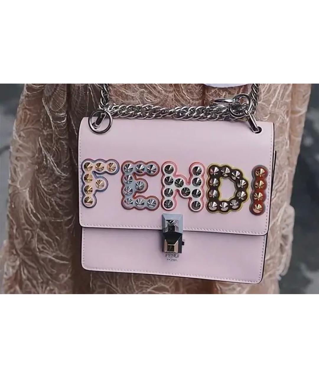 FENDI Розовая кожаная сумка через плечо, фото 8