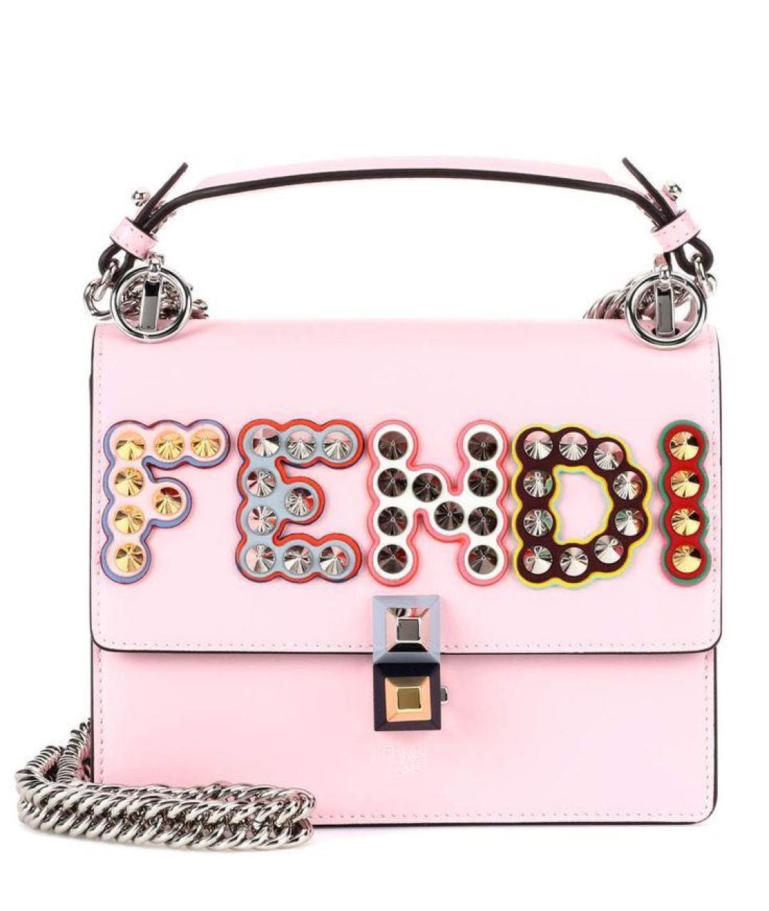 FENDI Розовая кожаная сумка через плечо, фото 1