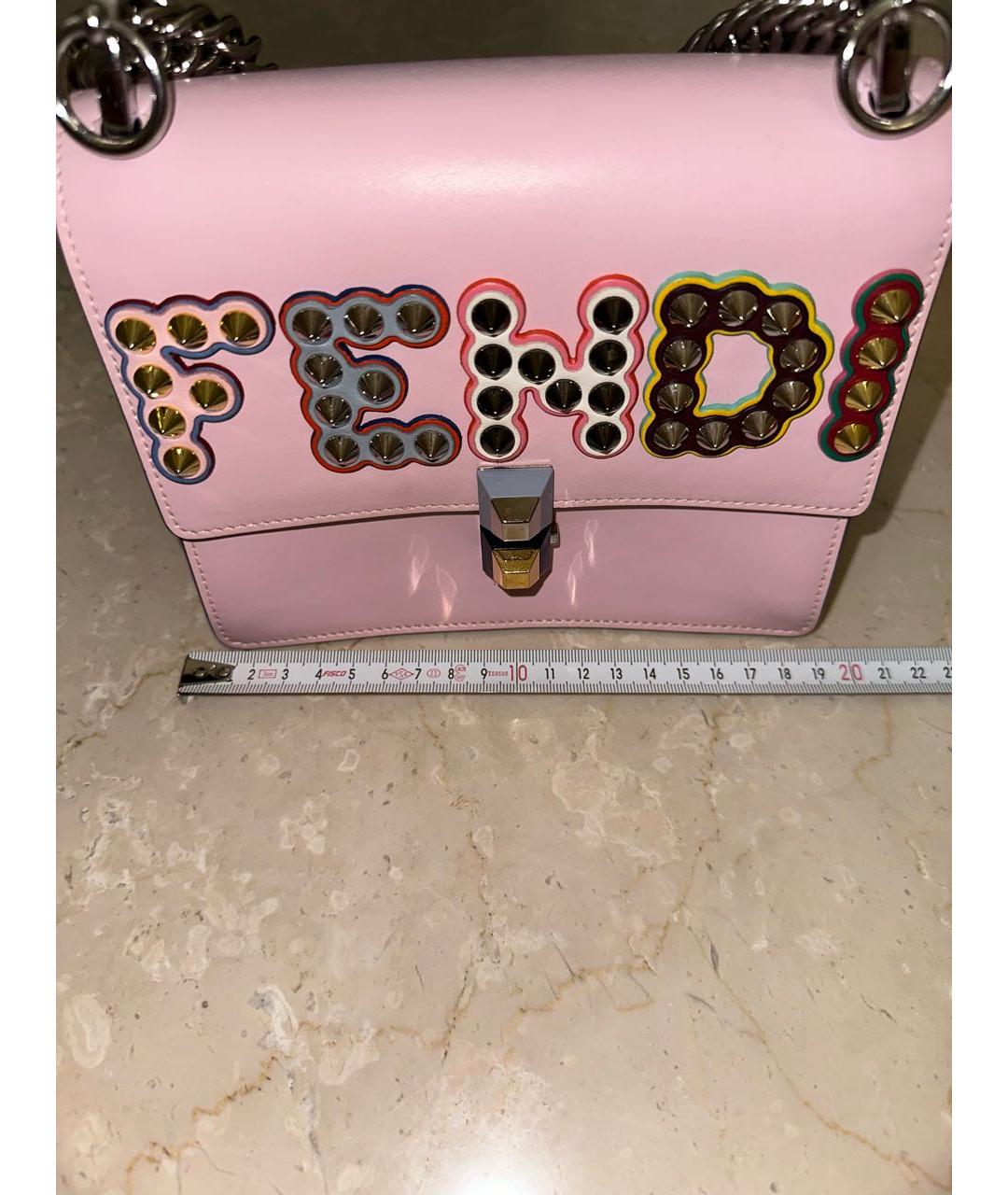 FENDI Розовая кожаная сумка через плечо, фото 6