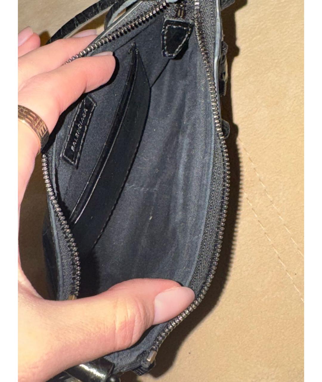 BALENCIAGA Черная кожаная сумка через плечо, фото 4