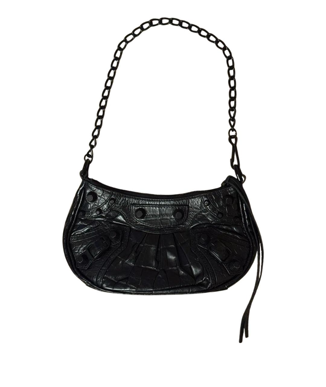 BALENCIAGA Черная кожаная сумка через плечо, фото 1