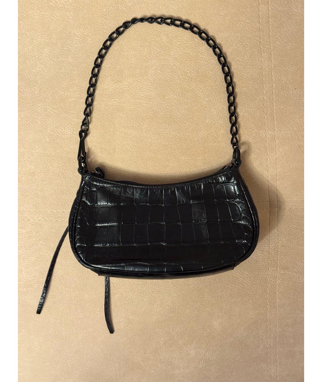 BALENCIAGA Черная кожаная сумка через плечо, фото 3