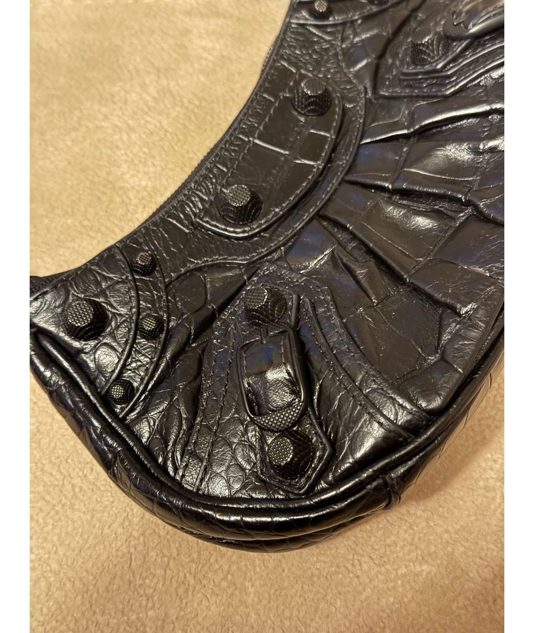 BALENCIAGA Черная кожаная сумка через плечо, фото 2