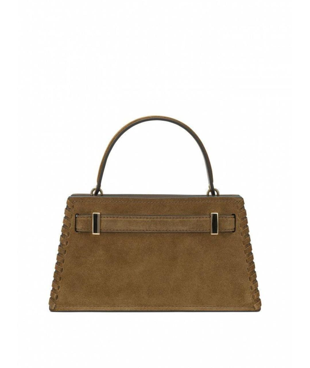 TORY BURCH Горчичная замшевая сумка через плечо, фото 2