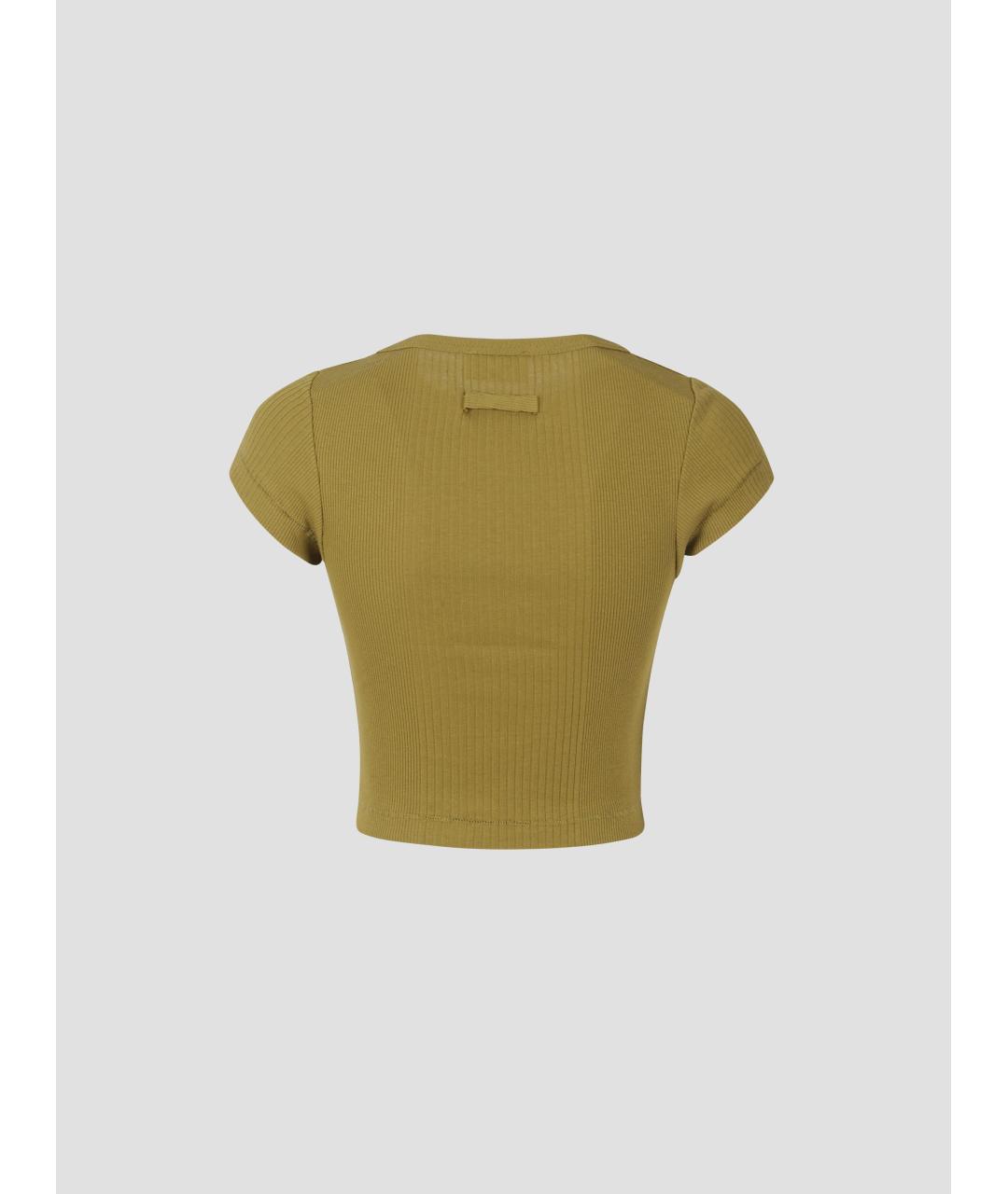 JEAN PAUL GAULTIER Зеленая хлопковая футболка, фото 2