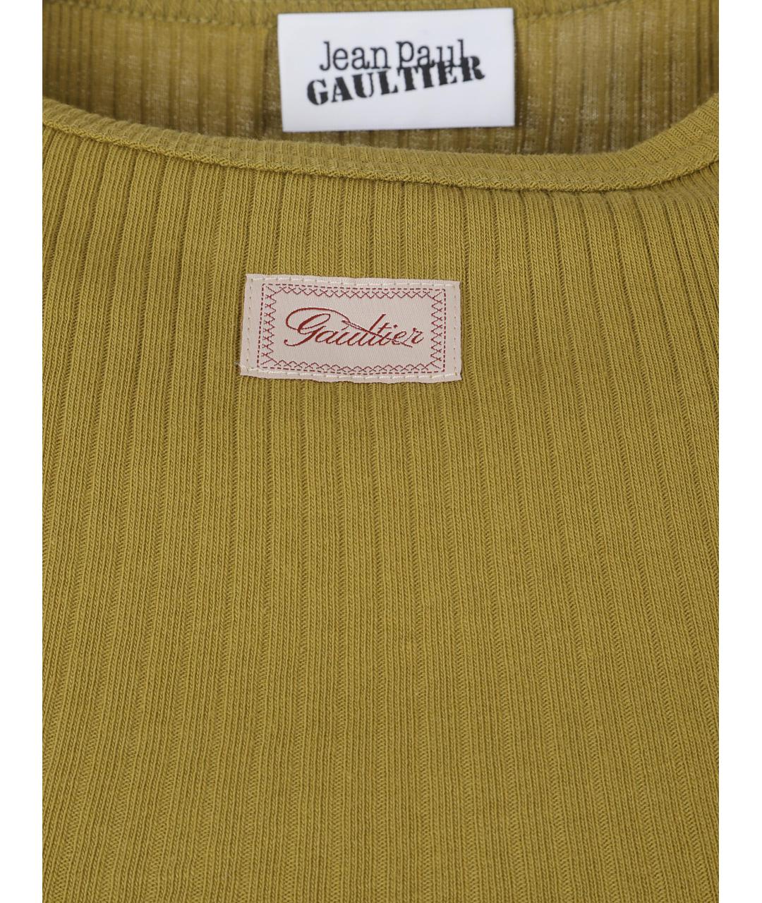 JEAN PAUL GAULTIER Зеленая хлопковая футболка, фото 3